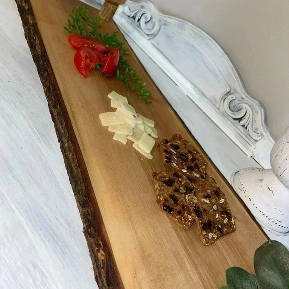 Charcuterie board. Live Edge MAPLE. CUSTOM MADE. BRANCH HANDLES, OILED FOOD SAFE - Picture 3 of 13
